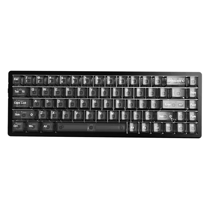 Multilingual Transparent Keycaps, EN/JP/RU/KR Crystal Clear Keycap Set, PC Material Full Translucent Mechanical Keyboard Keys