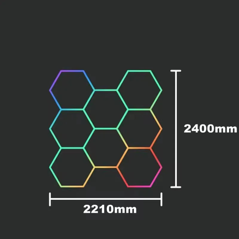 Remote Control Neon RGB Hexagon Honeycomb Light Gym Roomhome Cinema Party Club Gaming Wall Stage Bar Garage Ceiling Light