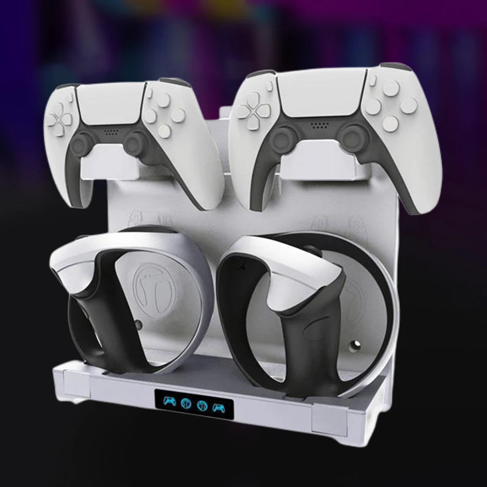 Game Controller Charger Station Storage Earphones Bracket Controller Charging Cradle With Display Light for PS VR2