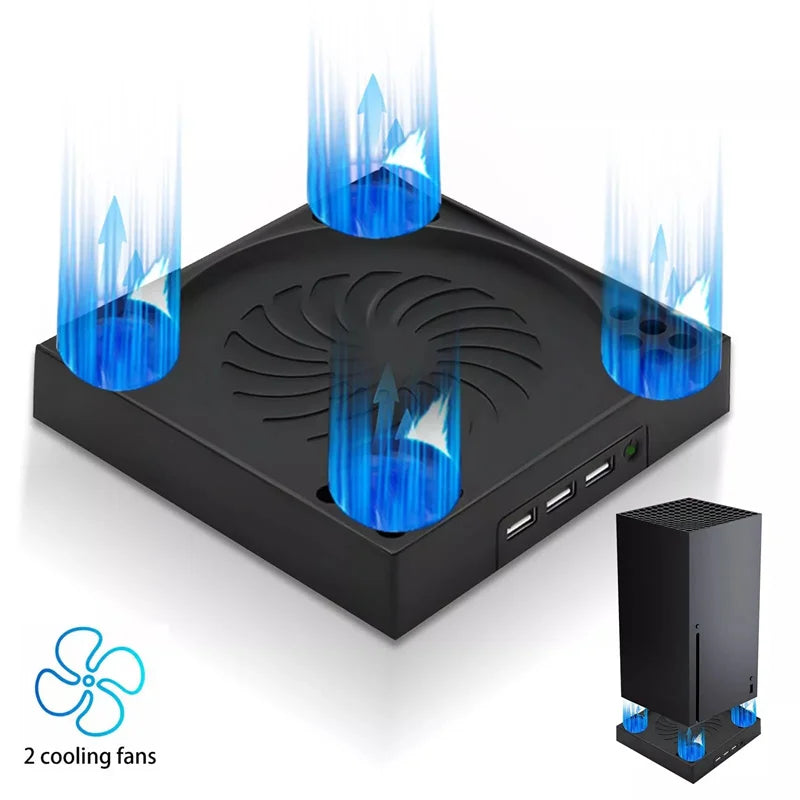 Cooling Fan For Xbox Series X With 3 USB Port Series X External Cooler Turbo Temperature Control Fan Console Standing Mount