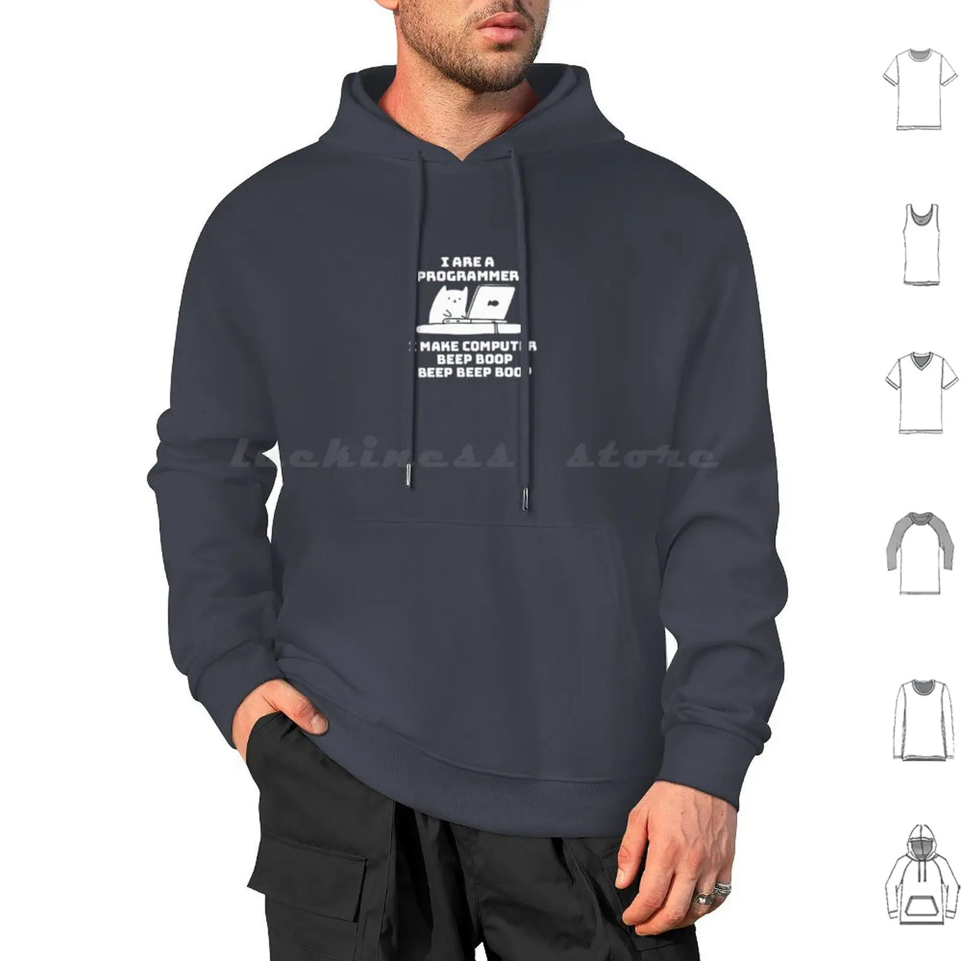 I Are Programmer Computer Cat Beep Boop Hoodie Cotton Long Sleeve Programmer Software Engineers I Are Programmer I
