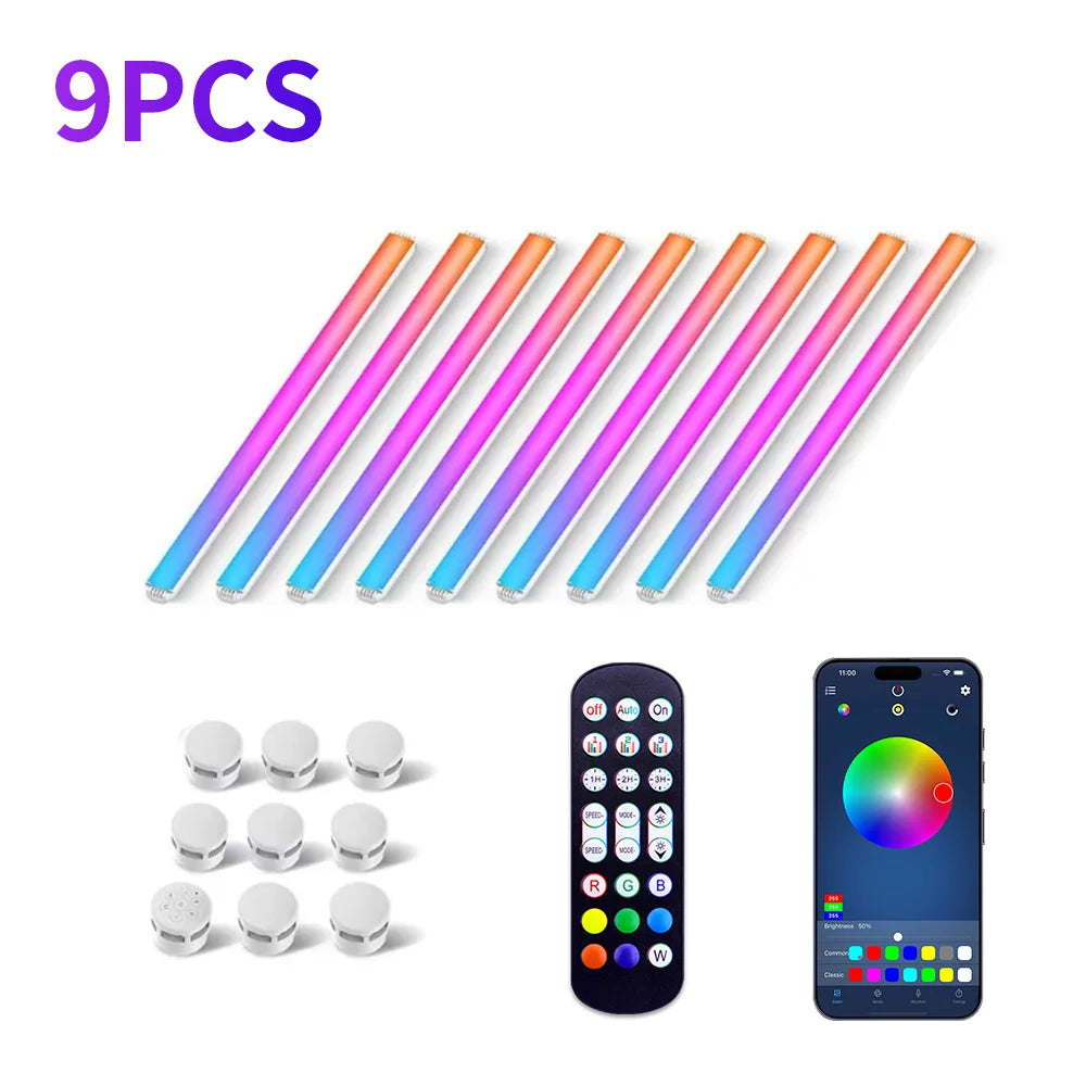 DIY 5V Smart Splicing Quantum Light RGB Creative Gaming Ambient Light Wall Decor Night Light USB Light Strip Music Rhythm Sync
