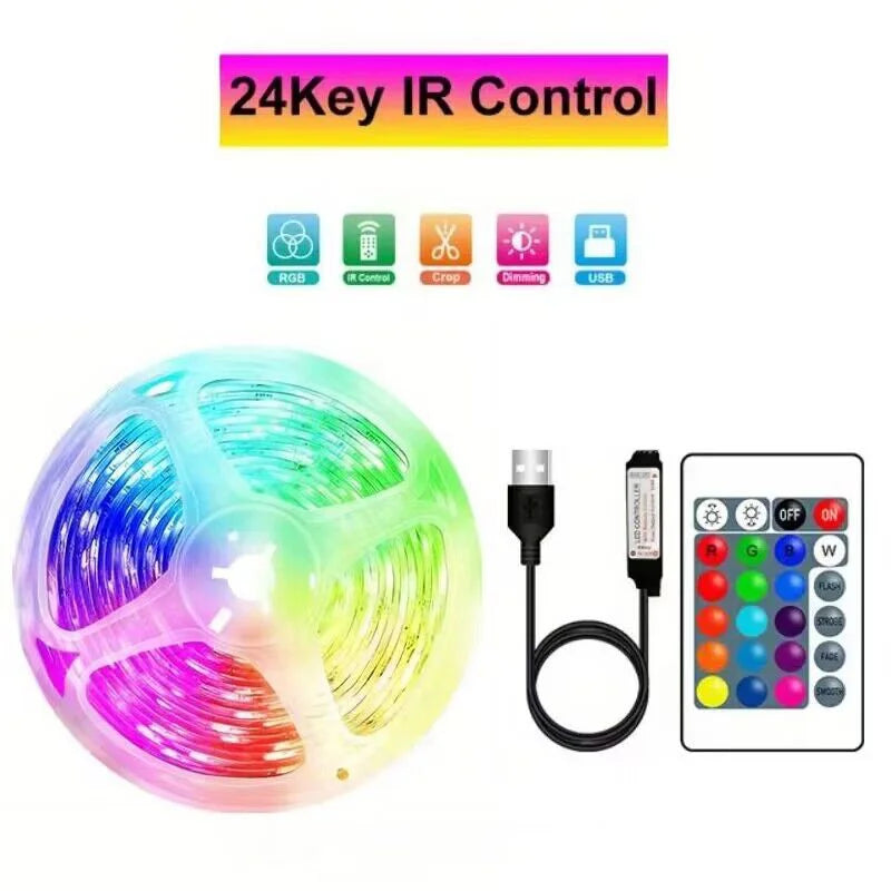 Smart RGB Gaming Light Strip USB 5V 5050 Music Sync Remote & APP Control Christmas Lights Flexible Tape Gaming Room TV Backlight