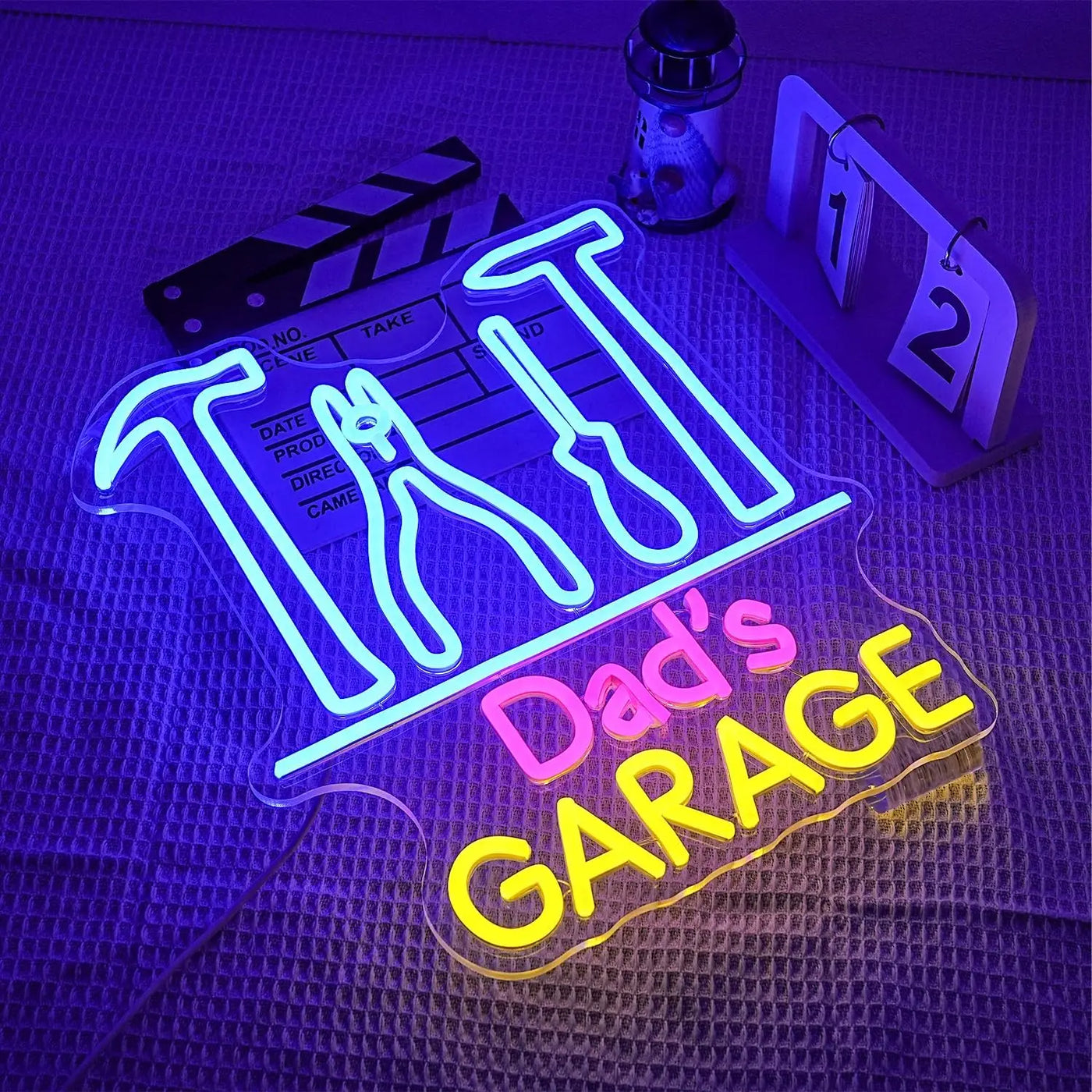 Dad's Garage Neon Sign USB Powered LED Light for Auto Repair Shop Gaming Room Bedroom Decoration Business Art Wall Light