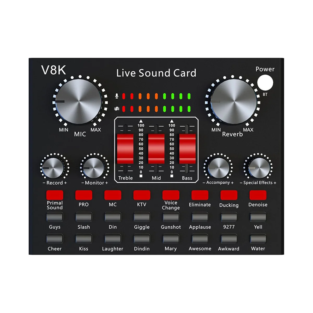 M86K V8K Audio USB External Sound Card Multi Portable Microphone Live Broadcast Sound Card for Mobile Phone Computer