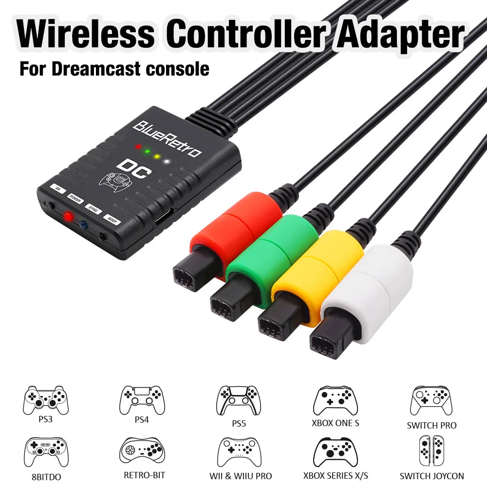 Dreamcast Wireless Controllers Adapter For SEGA DreamCast Console to for PS3 PS4 PS5 Switch Wireless Game Controller