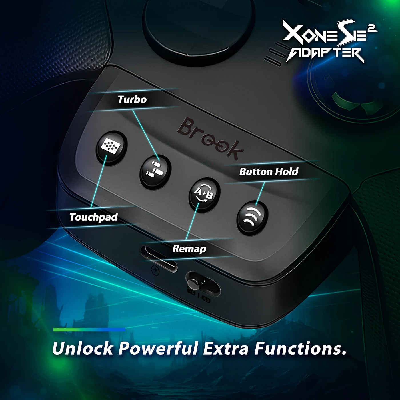 Brook Xone SE2 Adapter for PS5, Switch, PC - Turbo, Remap, Touchpad, Motion Control for Xbox Series X/S & Elite 2 Controllers