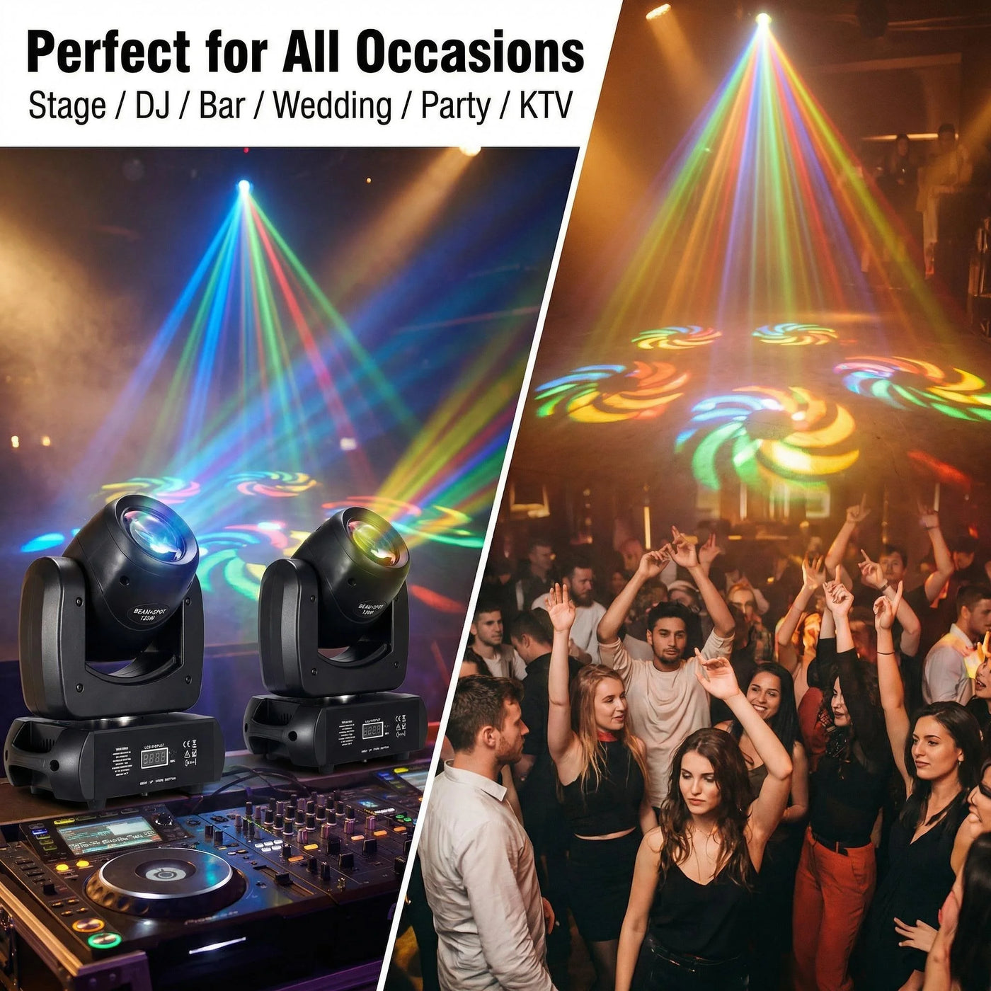 Moving Head Stage Light 120W LED With Sound Activated DMX512 Control Professional DJ Spotlight For Disco Events Church Show Bar