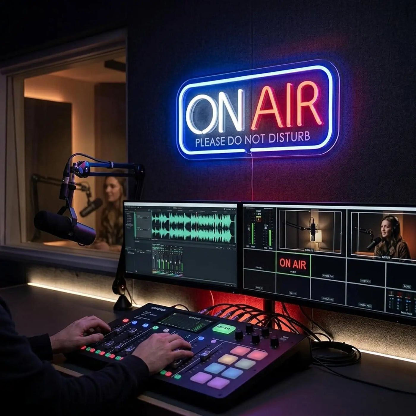 ON AIR Neon Sign USB Dimmable LED Neon Lights for Home Studio Bedroom Office Game Room Podcast Streaming Decor Signboard Light