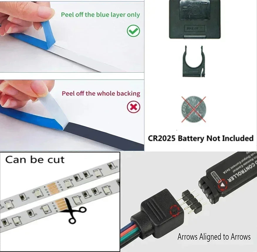 1-30m Bluetooth App RGB 5050 Led Strip Light  5V USB Led Tape Flexible Ribbon Diode Tape for TV Backlight Gaming Room Decoration