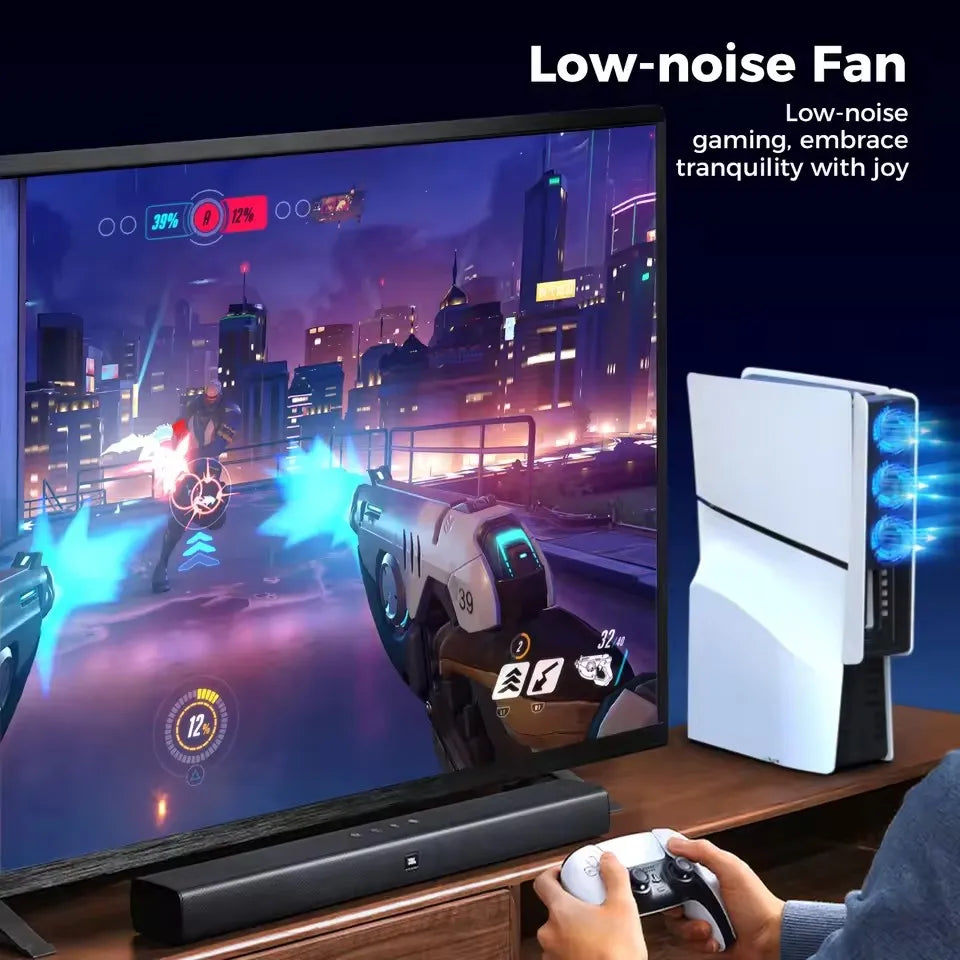 IINE PS5 Slim Intelligent Temperature-Controlled Cooling Fan Low-noice Working Compatible with PS5 Slim Disc & Digital Edition
