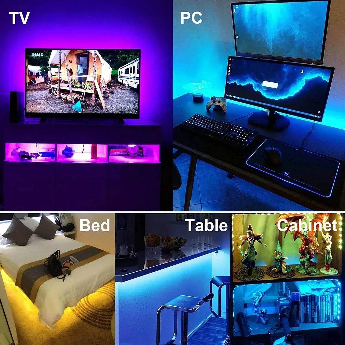 1-30m Bluetooth App RGB 5050 Led Strip Light  5V USB Led Tape Flexible Ribbon Diode Tape for TV Backlight Gaming Room Decoration