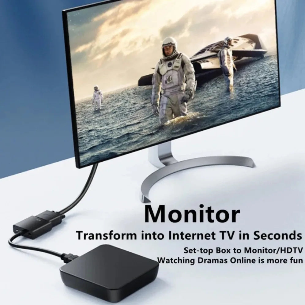 1080P HDMI-compatible to VGA Adapter Cable With 3.5mm Audio Jack USB Power Port Converter For PC Laptop PS4/3 Projector TV Box