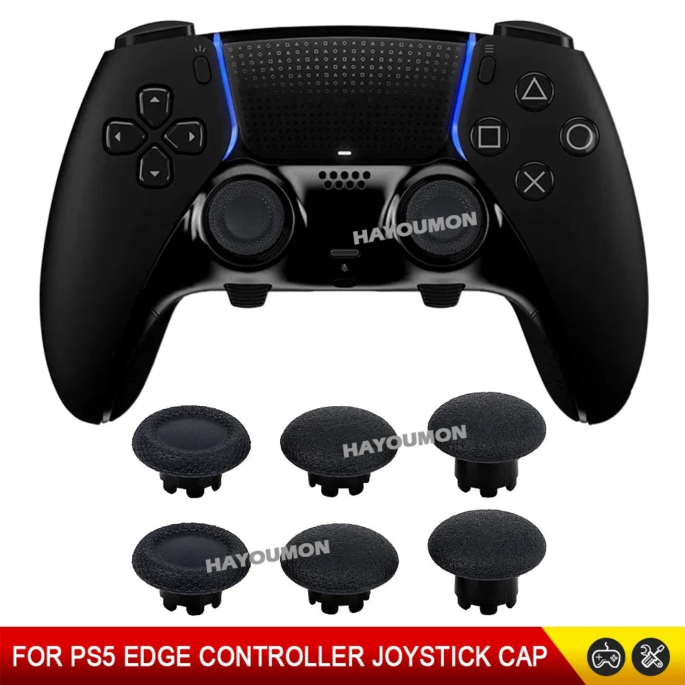 6pcs Replacement Thumbsticks for PS5 Edge Controller Black Analog Stick Joystick Buttons for PS5 Edge Gampad Gaming Accessories