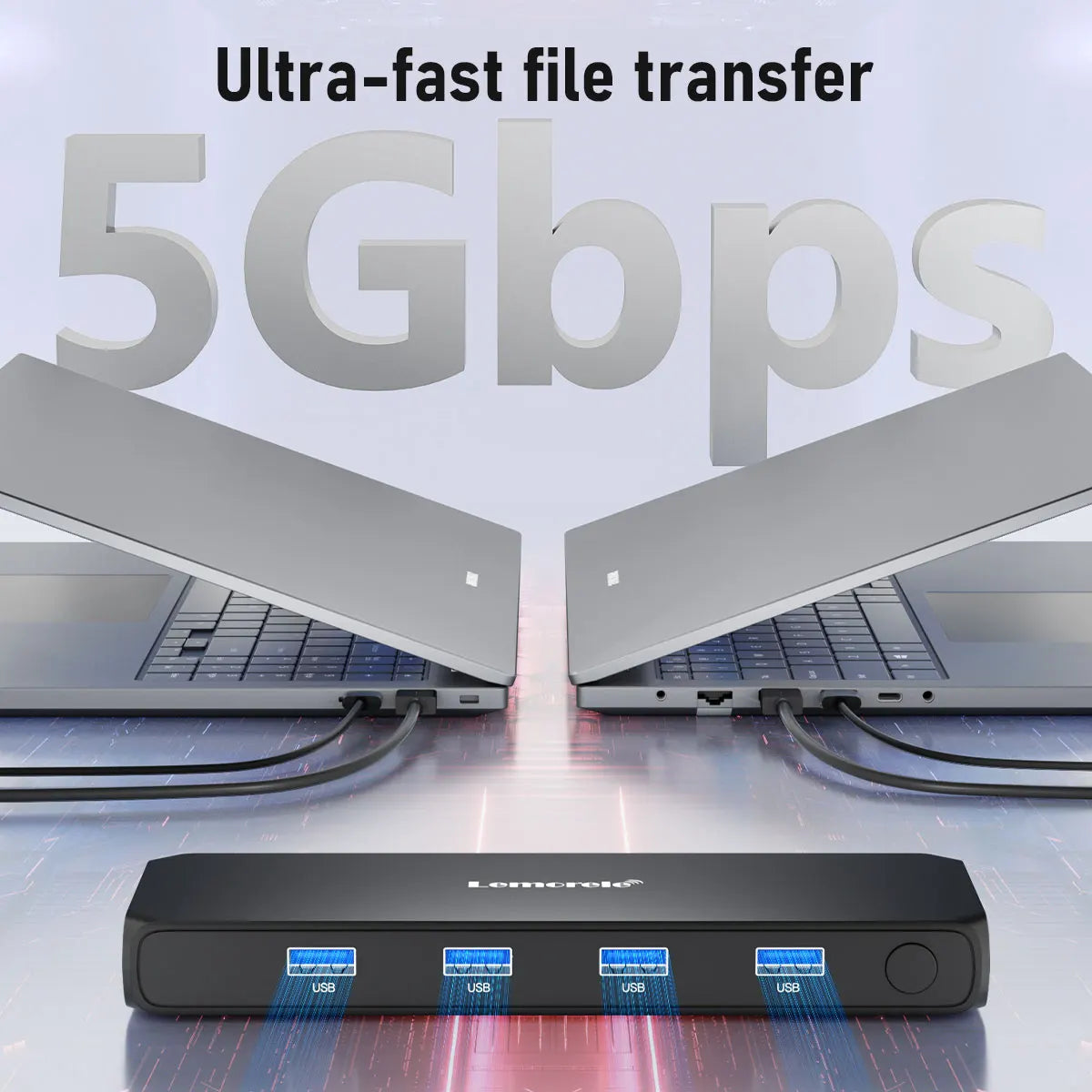 Lemorele 2 IN 4 OUT HDMI Switch USB Switch 4K HDMI USB 3.0 5Gbps Transmission Switcher KVM switch for Laptop Xbox PS4 PC TV