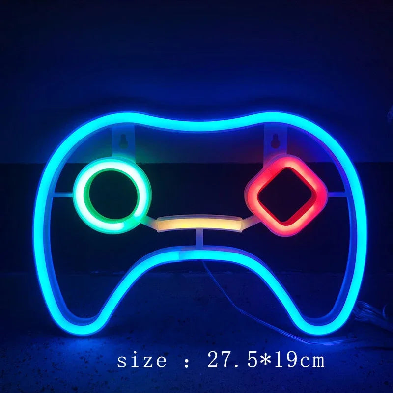 Game Controller Neon Sign for Game Room Decoration Game Neon Sign for Teen Boys CHILDREN'S Room  Wall Decor USB LED Neon Lights