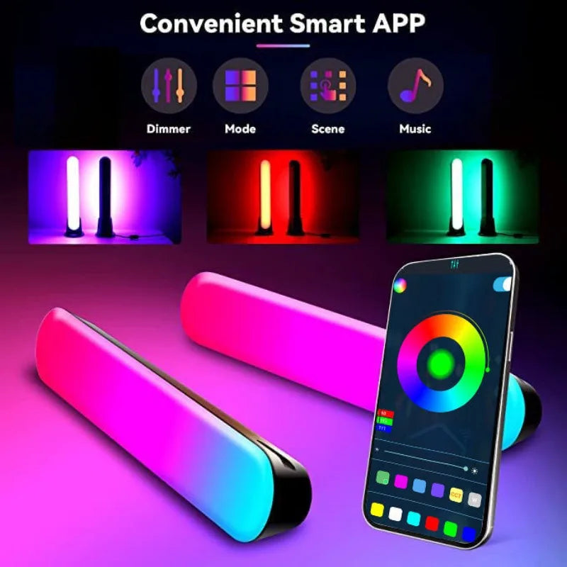 RGB Music Rhythm Light Bar Upgraded USB Table Desktop Decoration with Dynamic Sync Gaming RGB Ambient Lighting Table Lamps