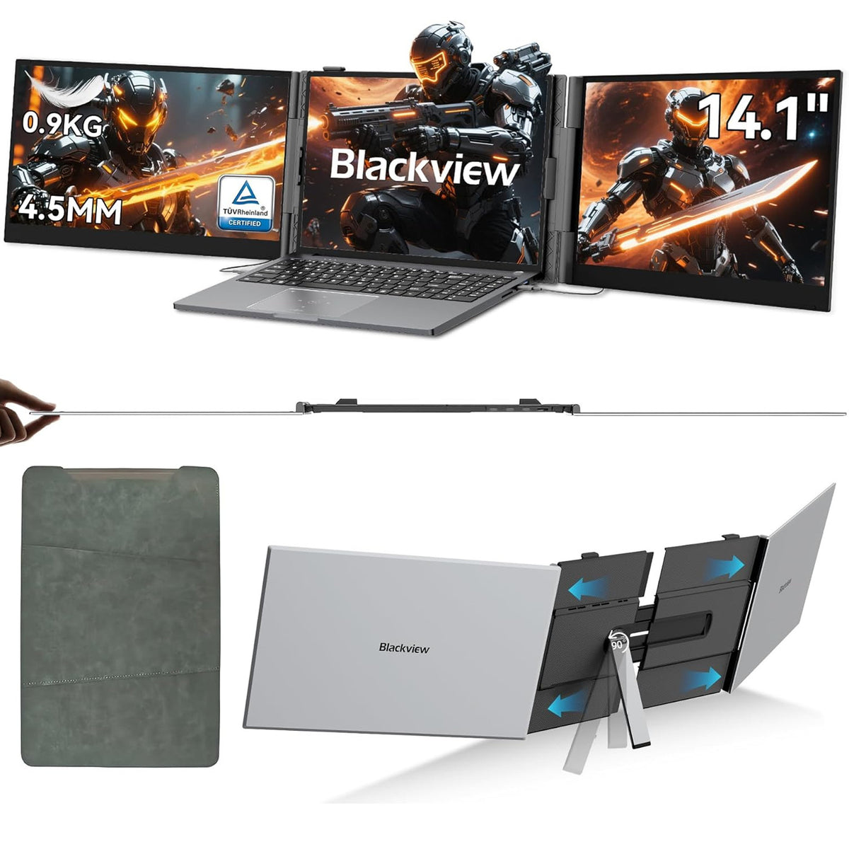 FAZE1 Laptop Screen Extender 14" 1080P FHD Portable Laptop Monitor Extender