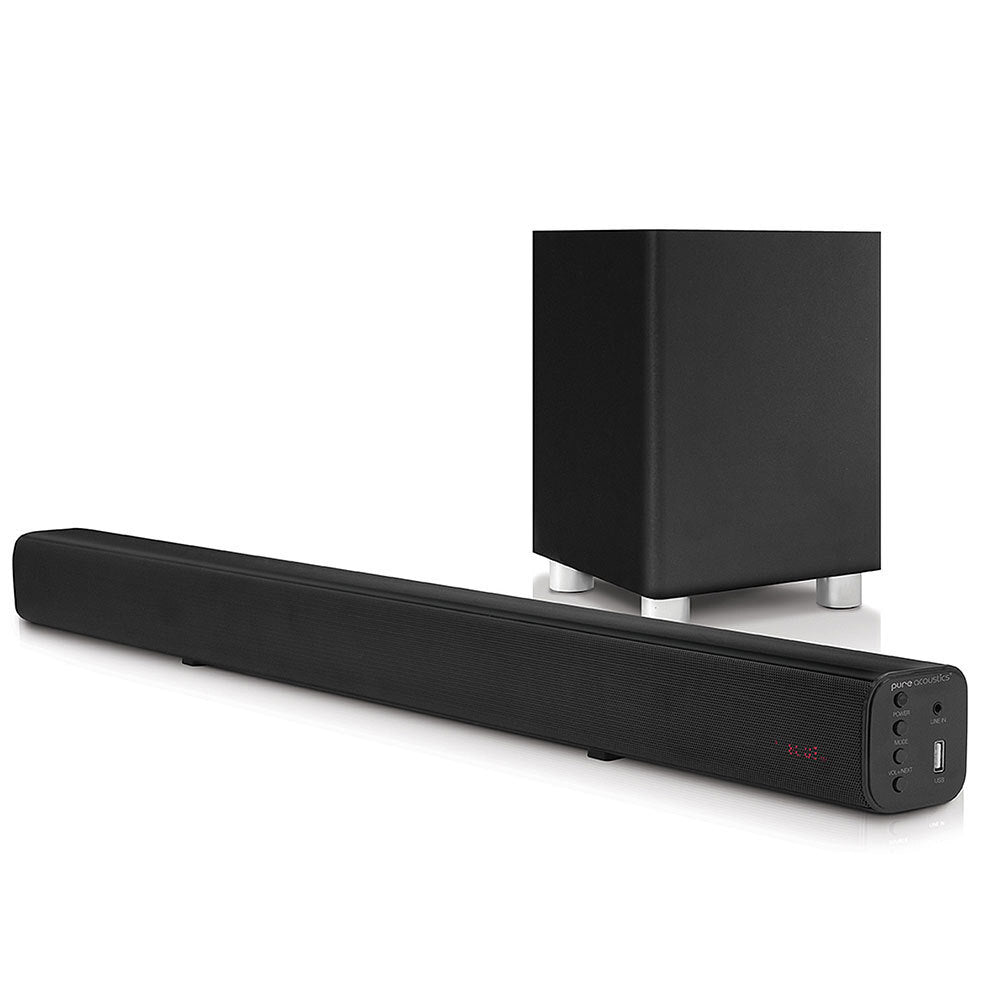 FAZE1 Pure Acoustics SBW-175 2.1ch Bluetooth Sound-bar w/ Wireless Subwoofer/FM Radio