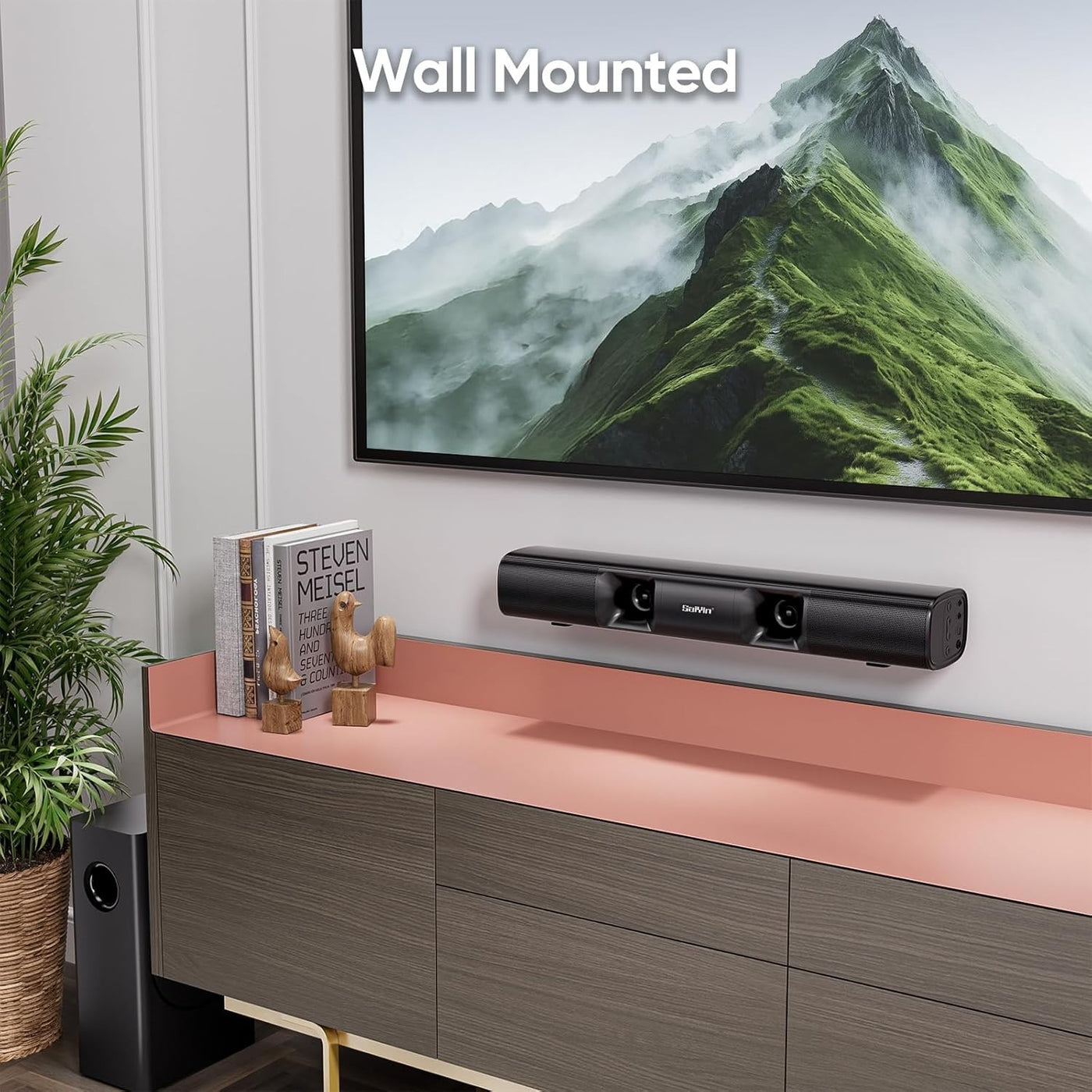 FAZE1 Soundbar, 90W Compact Sound Bar with Subwoofer, 2.1Channel Home Theater
