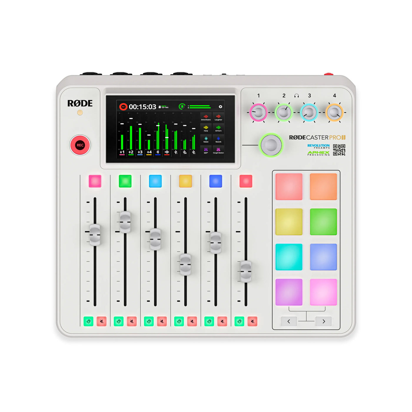 Rode RODECaster Pro II White Podcast Production Console with 4x StreamEye PDM-3