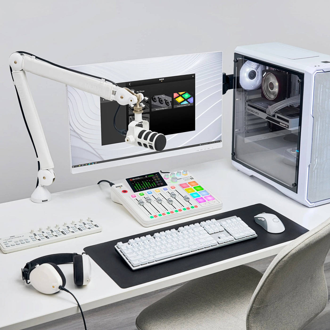 Rode RODECaster Pro II White Podcast Production Console with 4x StreamEye PDM-3